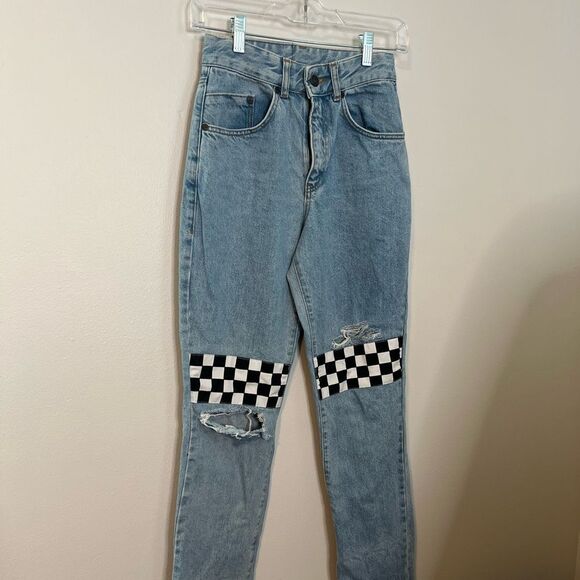 Ragged Priest Checkered Print Jeans - Picture 4 of 10